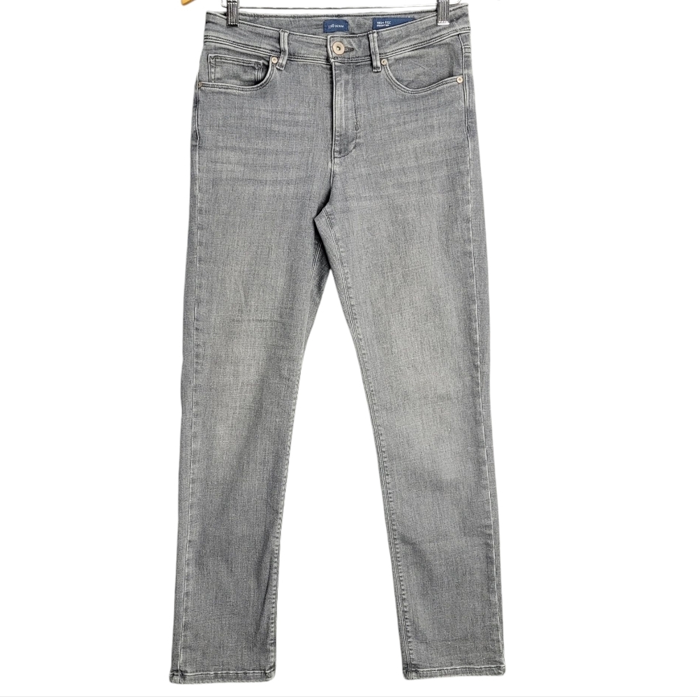 J Jill Jeans Womens 4 Gray High Rise Straight Leg Stretch Denim Mid Rise Grey